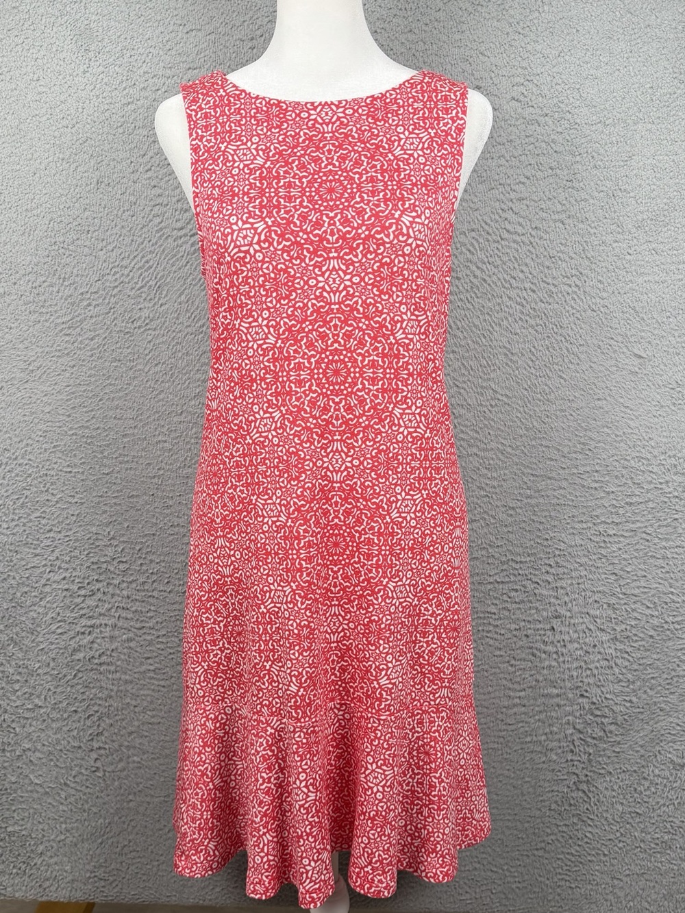 Tommy Bahama Dress Womens Small Red Printed Darcy Lighthouse Pier Flounce Ladies